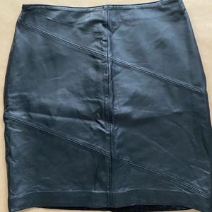 Style & Co Collection Genuine Leather Black Skirt